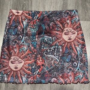Y2K SHEIN Size L Sun and Moon Patterned Skirt